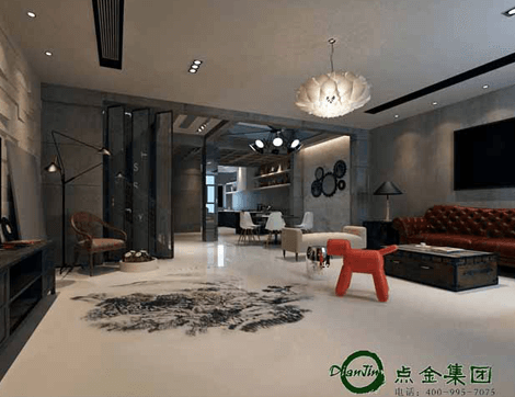广州南沙客厅白水泥基抛光绘画艺术地坪